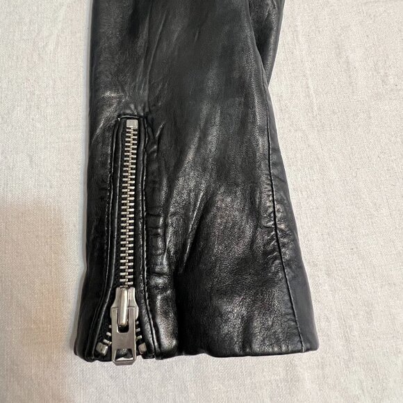 Topshop Women’s Genuine Leather Moto Biker Jacket Black Size US 8 UK 12 - Picture 11 of 13
